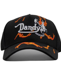 Dandy Flames Black Embroidered Hat
