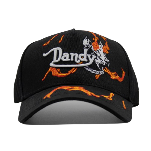 Dandy Flames Black Embroidered Hat