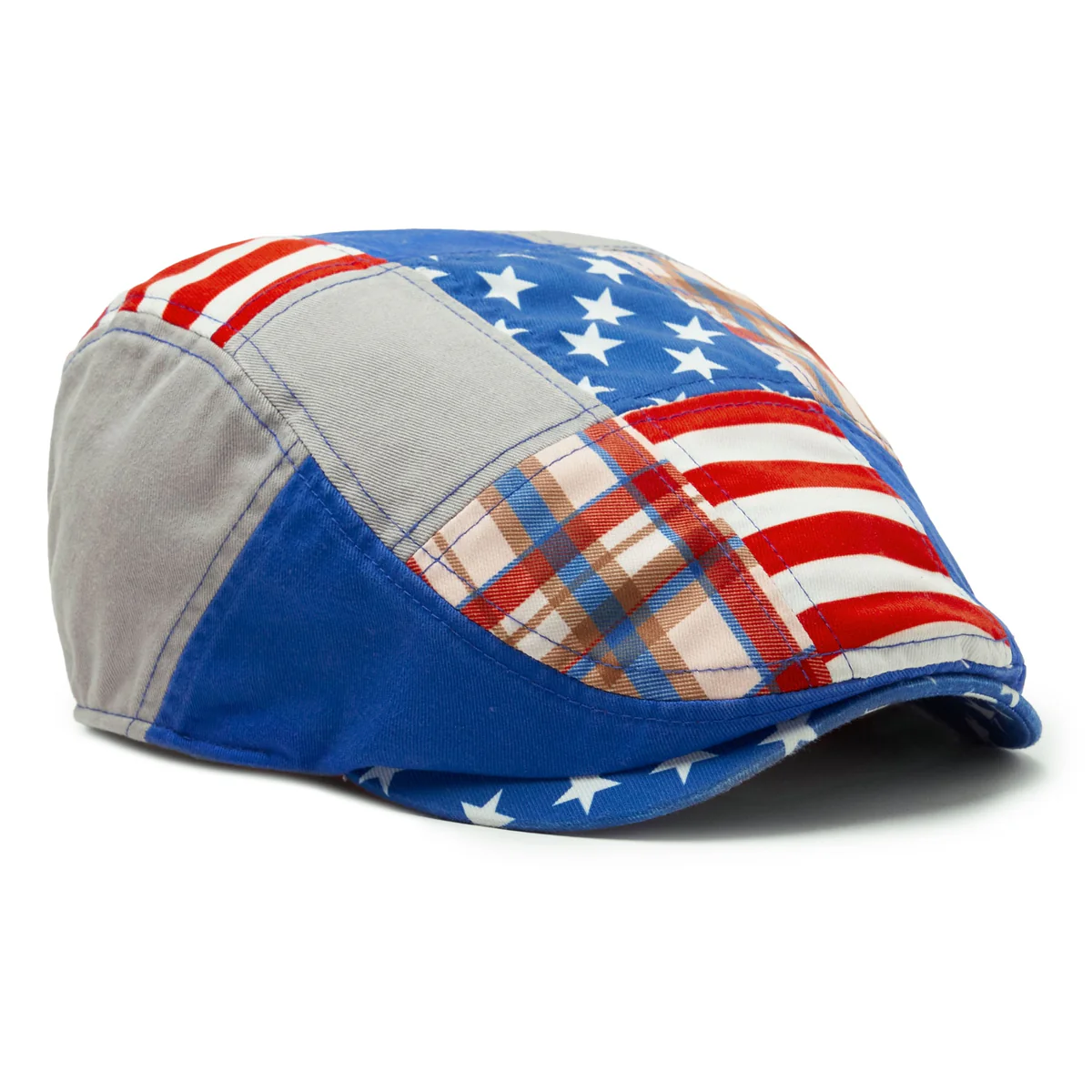 Newsboy Patriotic Americana Patchwork Hat