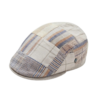 Beige Patchwork Newsboy Hat – Classic Vintage Flat Cap for Men