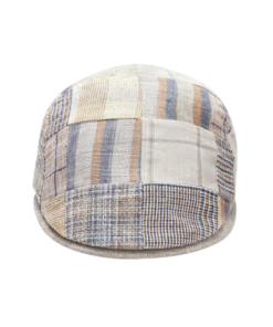 Beige Patchwork Newsboy Hat – Classic Vintage Flat Cap for Men