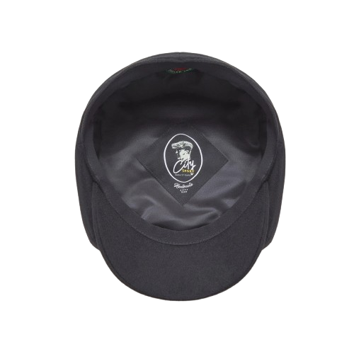 Black Eight Panel Newsboy Hat – Classic Vintage Flat Cap for Men
