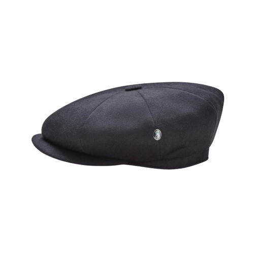 Black Eight Panel Newsboy Hat – Classic Vintage Flat Cap for Men