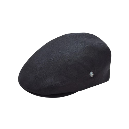 Black Linen Newsboy Hat – Classic Lightweight Flat Cap for Men
