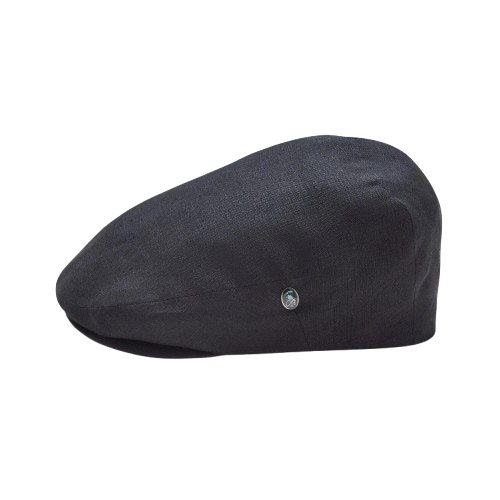 Black Linen Newsboy Hat – Classic Lightweight Flat Cap for Men