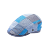 Blue Patchwork Newsboy Hat – Classic Vintage Flat Cap for Men