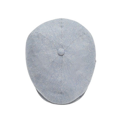 Light Blue Herringbone Newsboy Hat – Classic Vintage Flat Cap for Men