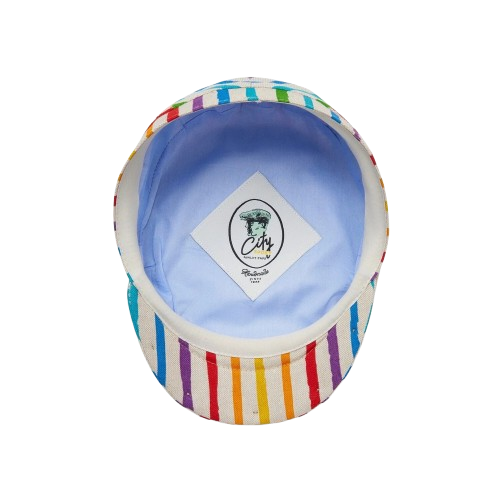 Multicolor Striped Newsboy Hat – Classic Canvas Flat Cap for Men