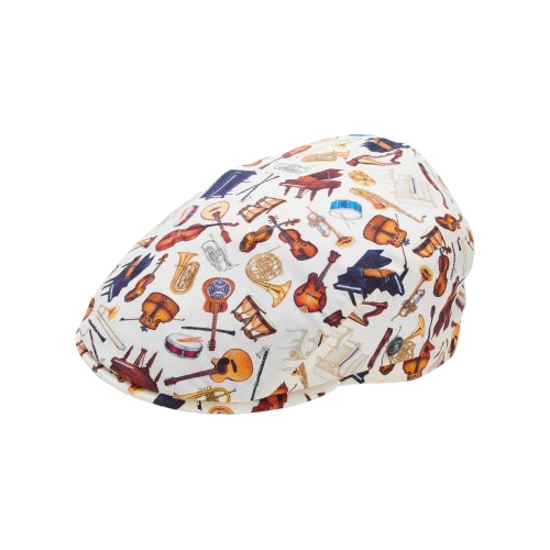Musical Instruments Print Newsboy Hat – Classic Artistic Flat Cap for Men