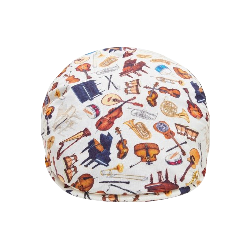 Musical Instruments Print Newsboy Hat – Classic Artistic Flat Cap for Men