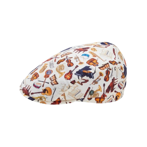 Musical Instruments Print Newsboy Hat – Classic Artistic Flat Cap for Men