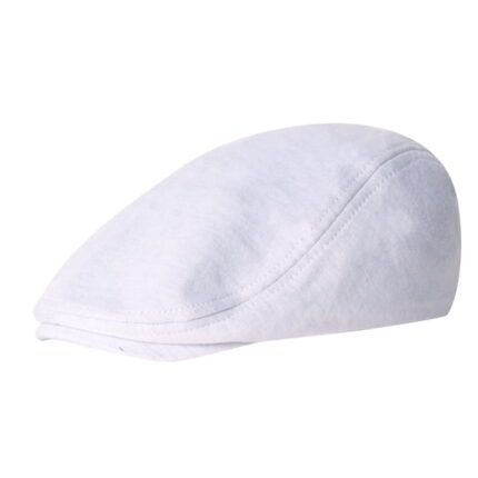 Men’s Classic White Cotton Blend Flat Cap – Vintage Gatsby Ivy Newsboy Driving Hat