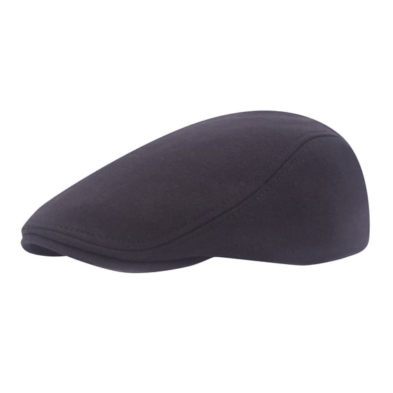 Mens Cotton Blend Flat Newsboy Cap – Classic Black Gatsby & Driving Hat Mens Cotton Blend Flat Newsboy Cap – Classic Black Gatsby & Driving Hat