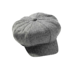 Men’s Gray Herringbone Tweed Newsboy Hat