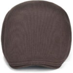 Men’s Vintage Brown Newsboy Flat Cap – Elastic Fit Ivy Gatsby Driving Hat