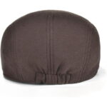 Men’s Vintage Brown Newsboy Flat Cap – Elastic Fit Ivy Gatsby Driving Hat