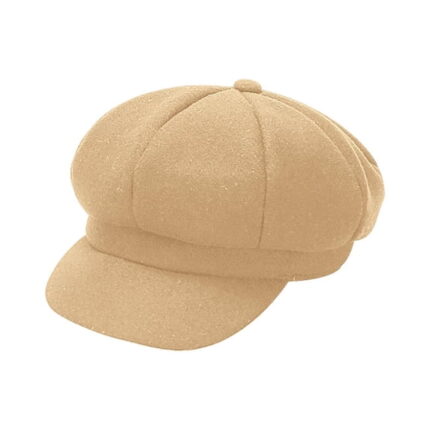 Vintage Beige Baker Boy Newsboy Cap for Women