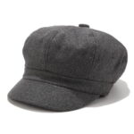 Womens Dark Gray Newsboy Baker Boy Hat