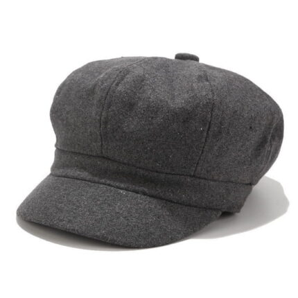Womens Dark Gray Newsboy Baker Boy Hat